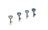 Turquoise Key Connector, CZ Micro Pave Connector, Jewelry Connector, Bracelet Links, Jewelry Findings, Jewelry Supplies, Jewelry Making