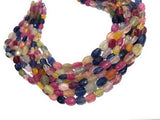 13" Multi Sapphire Beads, Multi Color Sapphire Beads, Natural Faceted Sapphire Gemstone Beads, AAA Quality Beads, 7x6mm - 9x7mm