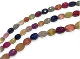 13" Multi Sapphire Beads, Multi Color Sapphire Beads, Natural Faceted Sapphire Gemstone Beads, AAA Quality Beads, 7x6mm - 9x7mm