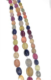 13" Multi Sapphire Beads, Multi Color Sapphire Beads, Natural Faceted Sapphire Gemstone Beads, AAA Quality Beads, 7x6mm - 9x7mm