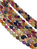 13" Multi Sapphire Beads, Multi Color Sapphire Beads, Natural Faceted Sapphire Gemstone Beads, AAA Quality Beads, 7x6mm - 9x7mm