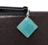 Amazonite Gemstone Pendant, Sterling Silver Pendant, Natural Gemstone Pendant, Jewelry Supplies for DIY Jewelry Making, 42x30.15mm