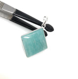 Amazonite Gemstone Pendant, Sterling Silver Pendant, Natural Gemstone Pendant, Jewelry Supplies for DIY Jewelry Making, 42x30.15mm
