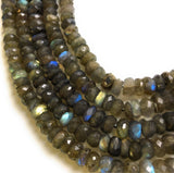 Labradorite Beads, Gemstone Beads, Labradorite, Jewelry Supplies, Jewelry Making, Wholesale Beads, Bulk Beads, Blue Flash 9.5" Strand, 7-9mm