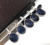 Blue Sapphire Gemstone Pendant, September Birthstone Pendant, Spiritual Healing Crystal Chakra Balancing Silver Pendant, DIY Jewelry Making