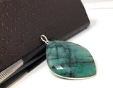 Emerald Sterling Silver Pendant, Natural Gemstone Pendant, Emerald Pendant, May Birthstone Jewelry, Wholesale DIY Jewelry Making