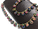 Mohave Multi Gemstone Copper Turquoise Beads - Tourmaline - Lapis Lazuli , Gemstone Beads, Healing Crystal Beads, Jewelry Supplies, 23 Pcs