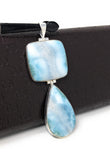 Larimar Pendant, Natural Gemstone Jewelry, Sterling Silver Pendant, Bohemian Jewelry, Jewelry Supplies, Gifts for Her, 85.7mm x 31.75mm