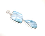 Larimar Pendant, Natural Gemstone Jewelry, Sterling Silver Pendant, Bohemian Jewelry, Jewelry Supplies, Gifts for Her, 85.7mm x 31.75mm