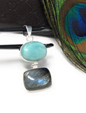 Labradorite Pendant, Larimar Pendant, Gemstone Pendant, Gemstone Jewelry, Sterling Silver Pendant, Bohemian Jewelry, Wholesale Pendant