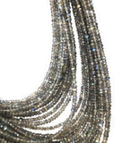 Labradorite Gemstone Beads, Bulk Wholesale Beads for Jewelry Making, Natural Faceted Labradorite Beads , 13" Strand