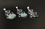 Labradorite Gemstone Pendant, Sterling Silver Gemstone Jewelry, DIY Pendant Jewelry Supplies , Gifts for Her, 1 Pc