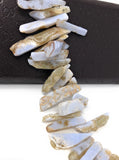 Blue Lace Agate Beads - Rough Polished, Natural Gemstone Beads, Jewelry Supplies for Jewelry Making, Wholesale Beads, 8" Strand
