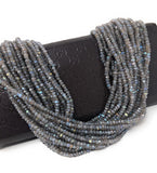 Labradorite Gemstone Beads - Shimmer Coated Labradorite Beads, Bulk Wholesale Beads for Jewelry Making, 3-4mm, 12.75" Strand
