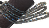 Labradorite Gemstone Beads - Blue Flash Smooth Labradorite Beads, Bulk Wholesale Beads for Jewelry Making, 7-8mm, 16" Strand