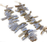 Blue Lace Agate Beads - Rough Polished, Natural Gemstone Beads, Jewelry Supplies for Jewelry Making, Wholesale Beads, 8" Strand