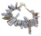 Blue Lace Agate Beads - Rough Polished, Natural Gemstone Beads, Jewelry Supplies for Jewelry Making, Wholesale Beads, 8" Strand