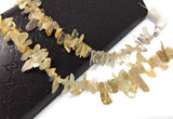 Golden Yellow Rutile Beads - Rough Polished, Gemstone Beads, Jewelry Supplies for Jewelry Making, Wholesale Beads, Bulk Beads, 8" Strand