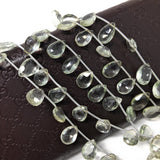 Green Amethyst Gemstone Beads, Prasiolite Beads, Natural Green Amethyst Briolette Beads, Bulk Wholesale Gemstone Beads, 8" Strand