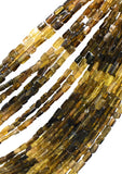 Natural Petro Tourmaline Beads, Gemstone Beads, Shaded Tourmaline Brick Beads, Wholesale Bulk Beads, AAA Quality, 13" Strand