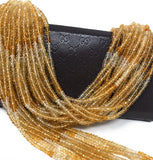 Citrine Gemstone Beads, Shaded Citrine Beads, Jewelry Supplies, Jewelry Making, Wholesale Beads, Bulk Beads, 3-4mm, 13" Strand