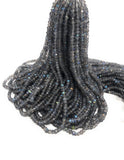 Labradorite Gemstone Beads, Bulk Wholesale Beads for Jewelry Making, Blue Flash Labradorite Beads , 3.5-4mm , 13.25" Strand