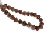 Natural Chocolate Moonstone Gemstone Beads, Chocolate Moonstone Trillion Shape Briolette Beads , Wholesale Beads, 9-10mm, 8"Strand