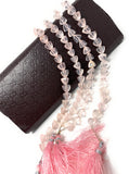 8" Rose Quartz Trillion Shape Briolette Gemstone Beads, Wholesale Bulk Beads, AAA Quality, 8mm-9mm