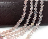 8" Rose Quartz Trillion Shape Briolette Gemstone Beads, Wholesale Bulk Beads, AAA Quality, 8mm-9mm