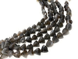 7.5" Gray Moonstone Beads, Gemstone Beads, Trillion Shape Briolette Moonstone Wholesale Beads, Bulk Beads