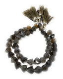 7.5" Gray Moonstone Beads, Gemstone Beads, Trillion Shape Briolette Moonstone Wholesale Beads, Bulk Beads