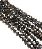 7.5" Gray Moonstone Beads, Gemstone Beads, Trillion Shape Briolette Moonstone Wholesale Beads, Bulk Beads