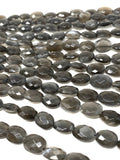 Gray Moonstone Beads, Gemstone Beads, Jewelry Supplies, Jewelry Making, Wholesale Beads, Bulk Beads, 11x9mm - 14x10mm, 10" Strand