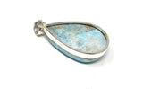 Larimar Pendant, Gemstone Pendant, Bohemian Jewelry, Sterling Silver Pendant, Natural Gemstone Pendant, 51.75mm X 26.85mm