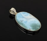 Larimar Pendant, Gemstone Pendant, Sterling Silver Pendant, Bohemian Jewelry, Natural Gemstone Pendant, 49.6 X 26mm