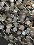 Gray Moonstone Beads, Gemstone Beads, Jewelry Supplies for Jewelry Making, Wholesale Bulk Beads, 9-10mm, 8" Strand