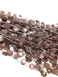 Natural Chocolate Moonstone Beads - Side Drilled, Gemstone Beads, Jewelry Supplies for Jewelry Making, Wholesale Beads, 8"Strand