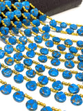 Blue Copper Turquoise Gemstone Beads, Turquoise Beads, Healing Crystal, Mohave Turquoise Beads, Jewelry Supplies, Bulk Beads, 8" Strand
