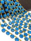 Blue Copper Turquoise Gemstone Beads, Turquoise Beads, Healing Crystal, Mohave Turquoise Beads, Jewelry Supplies, Bulk Beads, 8" Strand