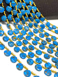 Blue Copper Turquoise Gemstone Beads, Turquoise Beads, Healing Crystal, Mohave Turquoise Beads, Jewelry Supplies, Bulk Beads, 8" Strand