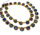 Mohave Multi Gemstone Copper Beads - Tourmaline -Lapis Lazuli- Turquoise , Gemstone Beads, Healing Crystal, Jewelry Supplies, 8" Strand