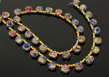 Mohave Multi Gemstone Copper Beads - Tourmaline -Lapis Lazuli- Turquoise , Gemstone Beads, Healing Crystal, Jewelry Supplies, 8" Strand