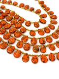 Mohave Orange Copper Turquoise Beads, Gemstone Beads, Healing Crystal Beads, Bulk Beads, Jewelry Supplies, 8" Strand