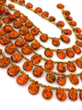 Mohave Orange Copper Turquoise Beads, Gemstone Beads, Healing Crystal Beads, Bulk Beads, Jewelry Supplies, 8" Strand