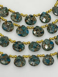 Mohave Neon Apatite Copper Turquoise Beads, Gemstone Beads, Healing Crystal, Apatite Beads, Jewelry Supplies, Bulk Beads, 8" Strand- 17 Pcs
