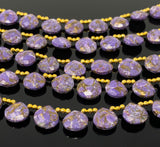 Mohave Turquoise Beads, Purple Copper Turquoise Gemstone Beads, Wholesale Bulk Beads for DIY Jewelry Making, Jewelry Supplies, 8" Strand