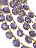 Mohave Turquoise Beads, Purple Copper Turquoise Gemstone Beads, Wholesale Bulk Beads for DIY Jewelry Making, Jewelry Supplies, 8" Strand