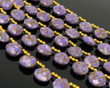 Mohave Turquoise Beads, Purple Copper Turquoise Gemstone Beads, Wholesale Bulk Beads for DIY Jewelry Making, Jewelry Supplies, 8" Strand