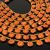 Mohave Orange Copper Turquoise Beads, Gemstone Beads, Wholesale Bulk Beads for DIY Jewelry Making, Jewelry Supplies, 8" Strand