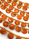 Mohave Orange Copper Turquoise Beads, Gemstone Beads, Wholesale Bulk Beads for DIY Jewelry Making, Jewelry Supplies, 8" Strand